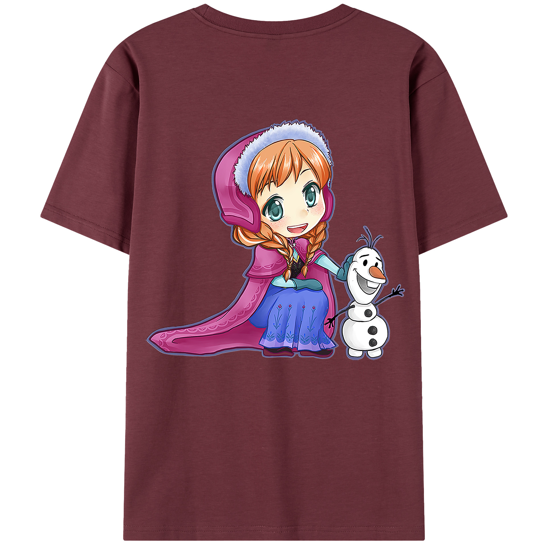 （画像用） アナと雪の女王 アンナ エルサ Frozen Anna Elsa 綿100％半袖Tシャツ（背面プリント）